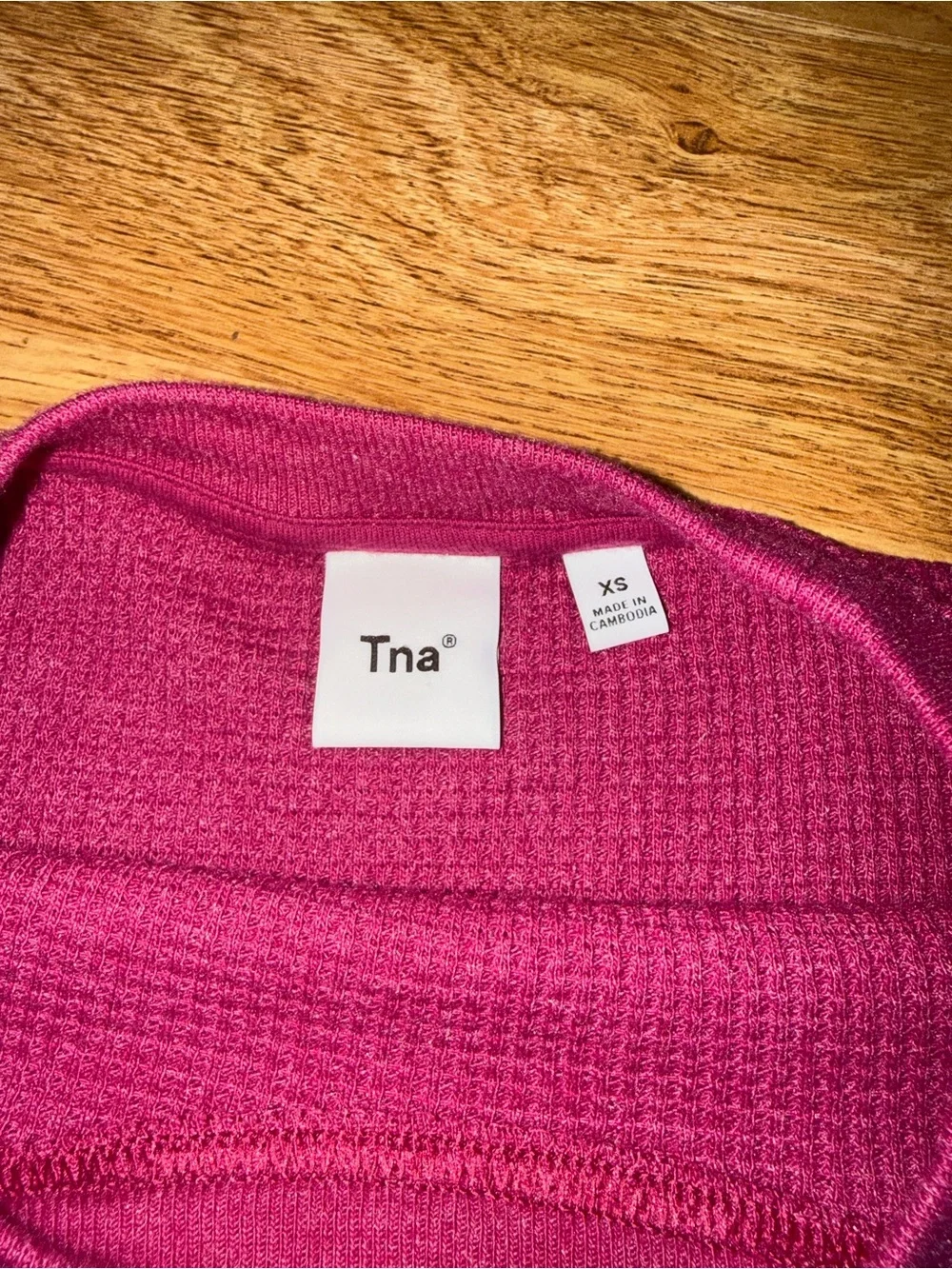 TNA Hot Pink Ribbed Knit Top